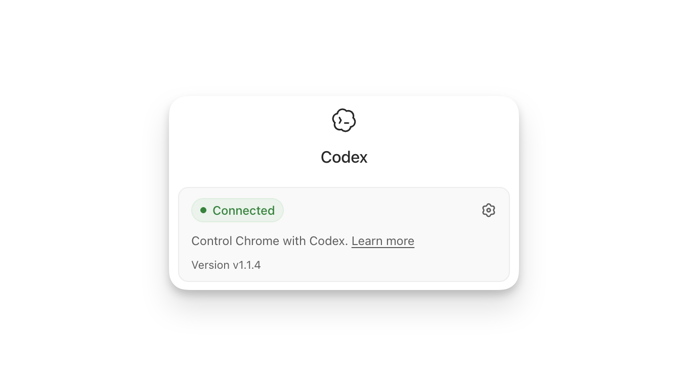 ChatGPT 界面截图：显示已连接状态的 Chrome extension